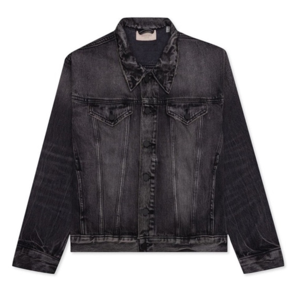 ESSENTIALS FEAR OF GOD - Distressed Black Denim Jacket | NWT